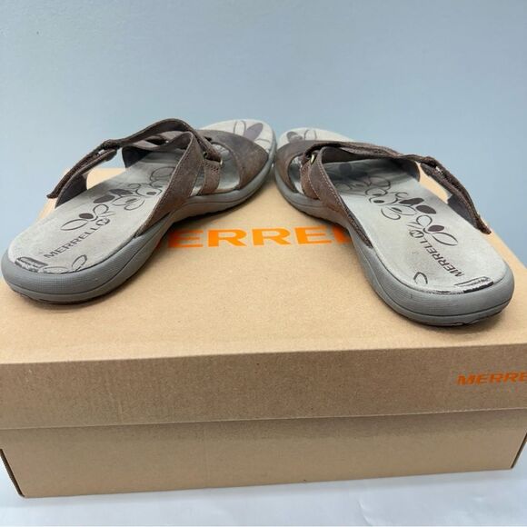 Merrell Bracken brown leather sandals women's 8 - Picture 6 of 8